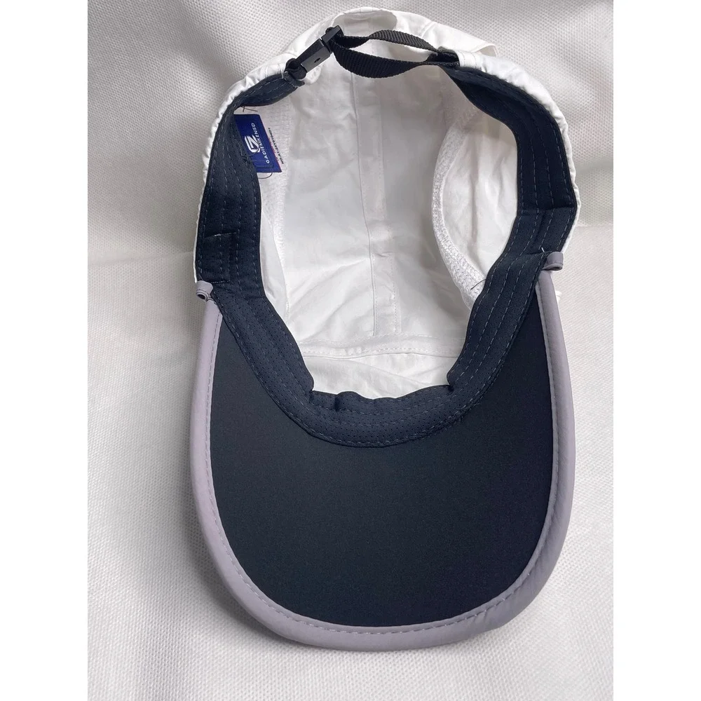 Gadiemkensd Folding Packable Hat Long Brim Adjustable White Reflective Gray Cap